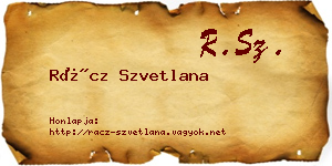 Rácz Szvetlana névjegykártya