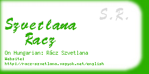 szvetlana racz business card